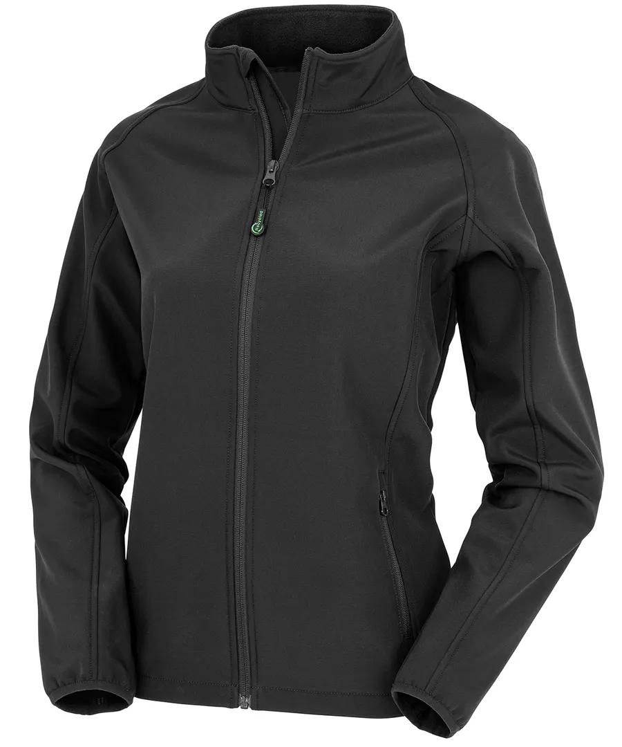 Women's recycled 2-layer printable softshell jacket – Black
