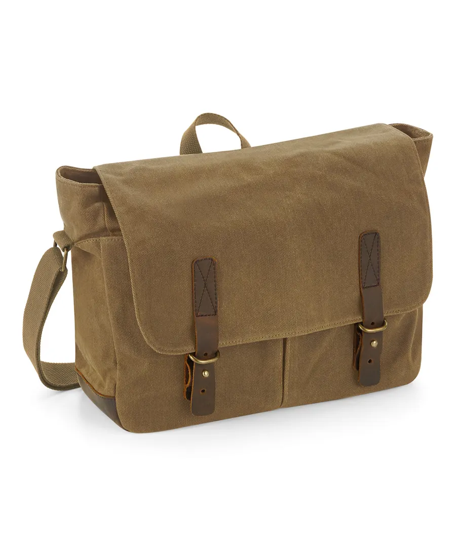 Heritage waxed canvas messenger – Desert Sand