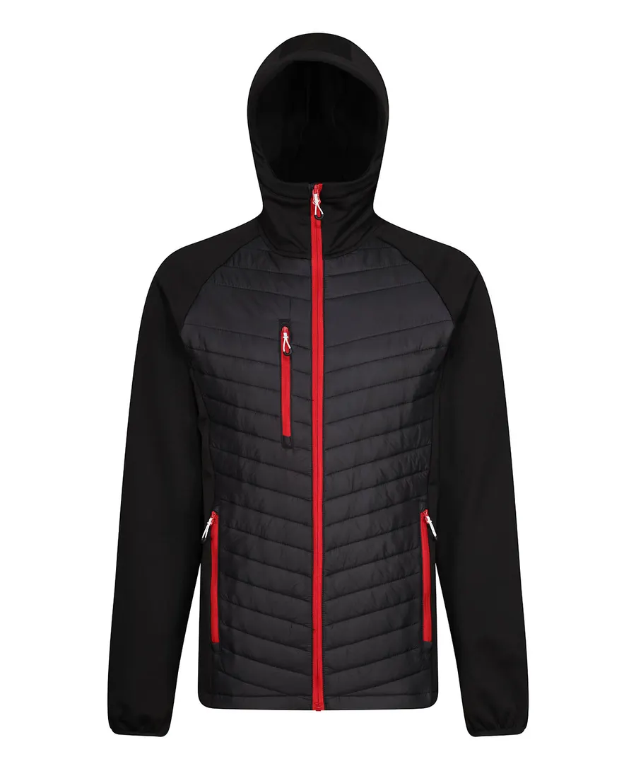 Navigate hybrid hooded jacket – Black/Classic Red