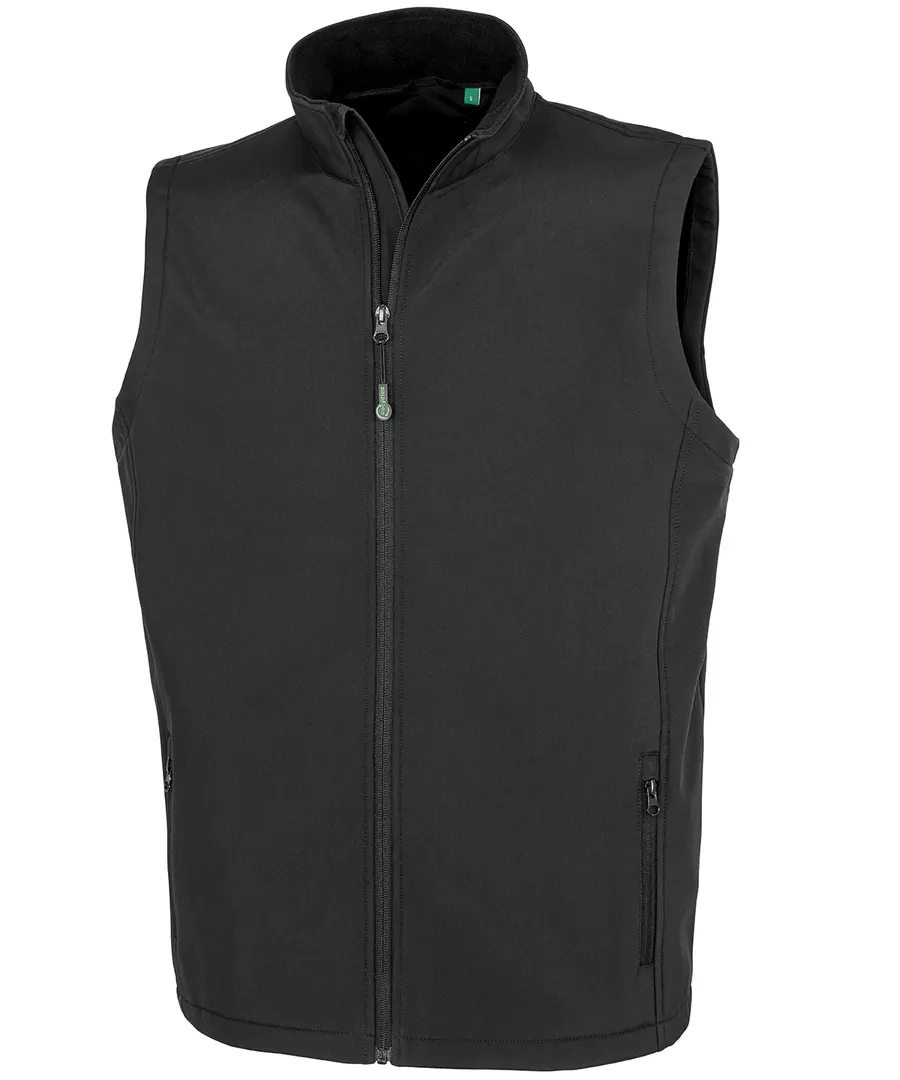 Men's recycled 2-layer printable softshell bodywarmer – Black