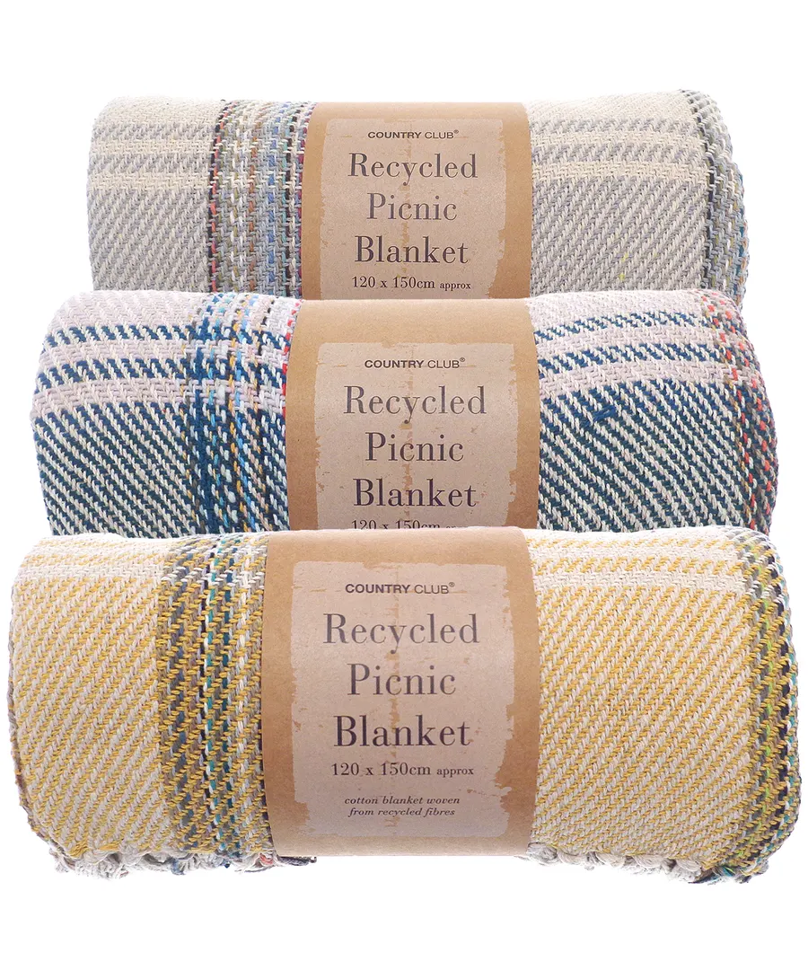 Recycled picnic blanket – Mixed Fabric Colour