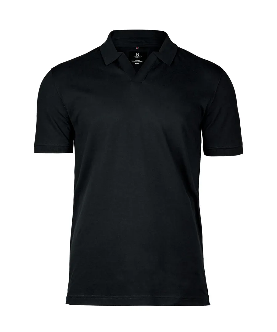 Harvard v-neck – stretch deluxe polo – Black