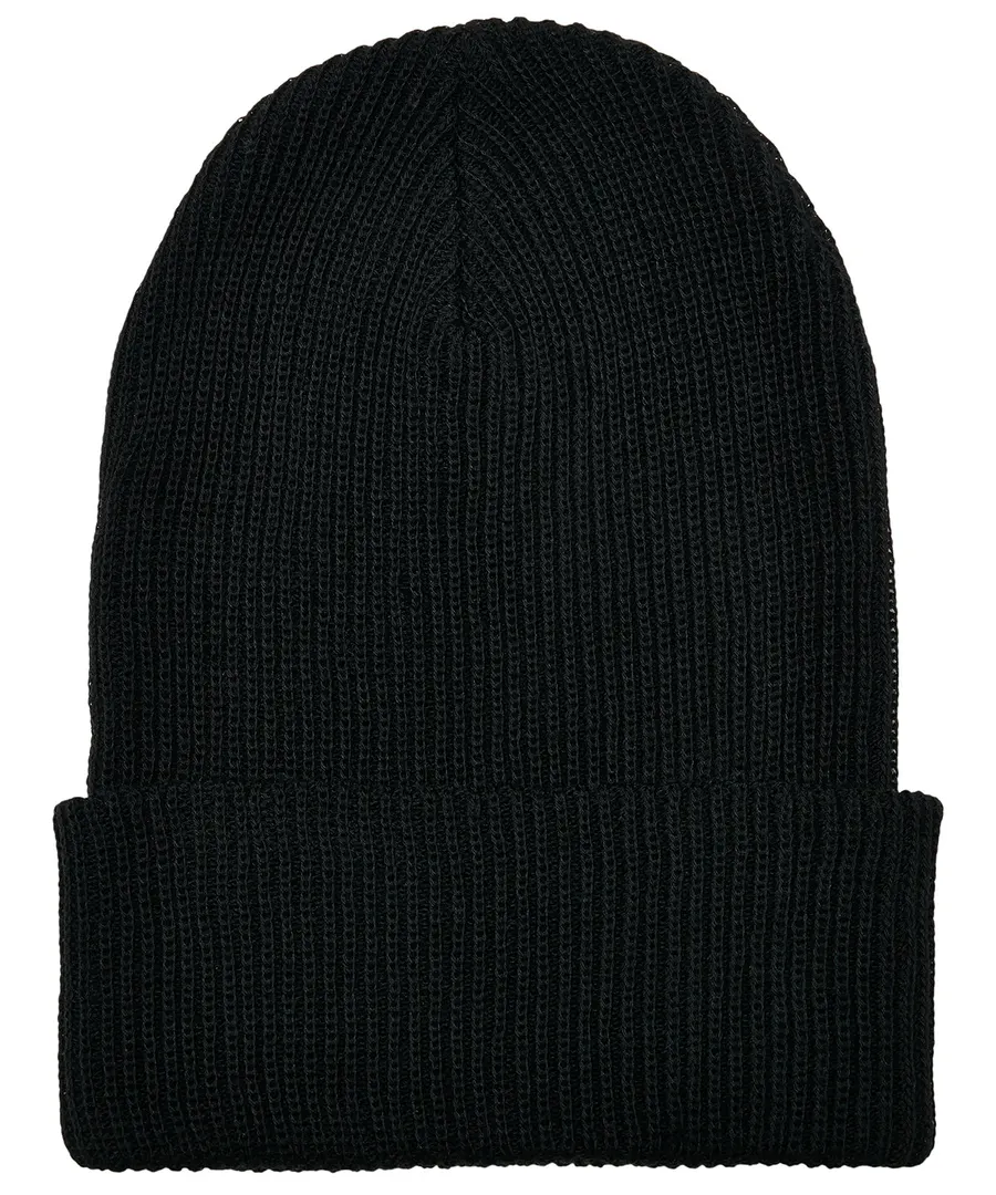 Recycled yarn ribbed knit beanie (1504RY) – Black