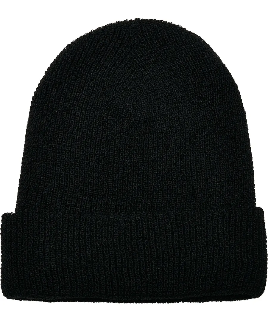 Recycled yarn waffle knit beanie (1505RY) – Black