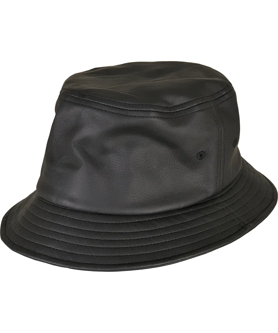 Imitation leather bucket hat (5003IL) – Black
