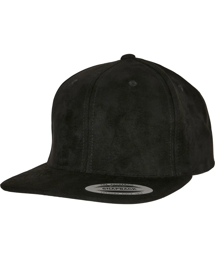 Imitation suede leather snapback (6089SU) – Black