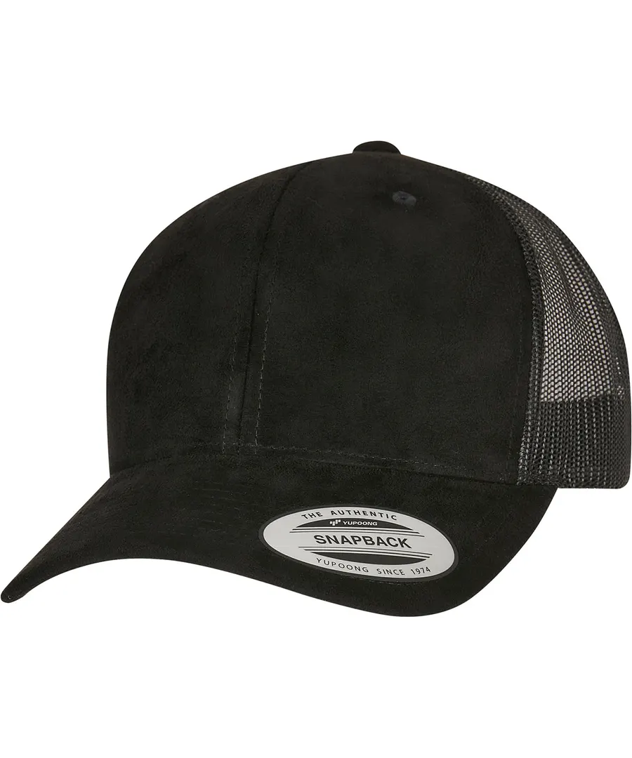 Imitation suede leather trucker cap (6606SU) – Black