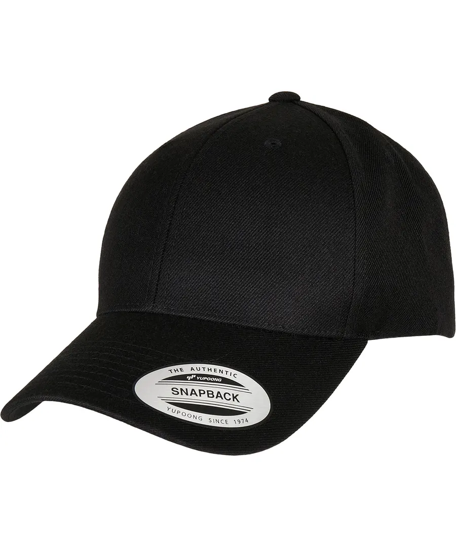 Premium curved visor snapback cap (6789M) – Black