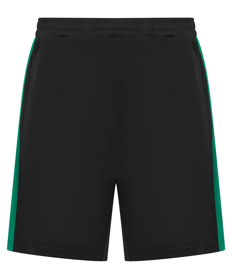 Kids knitted shorts with zip pockets – Black/Emerald