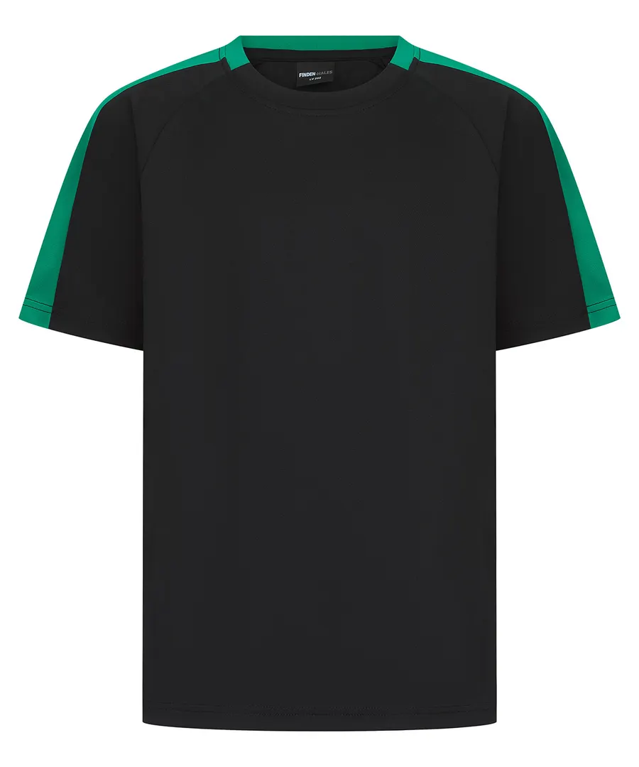 Kids team t-shirt – Black/Emerald