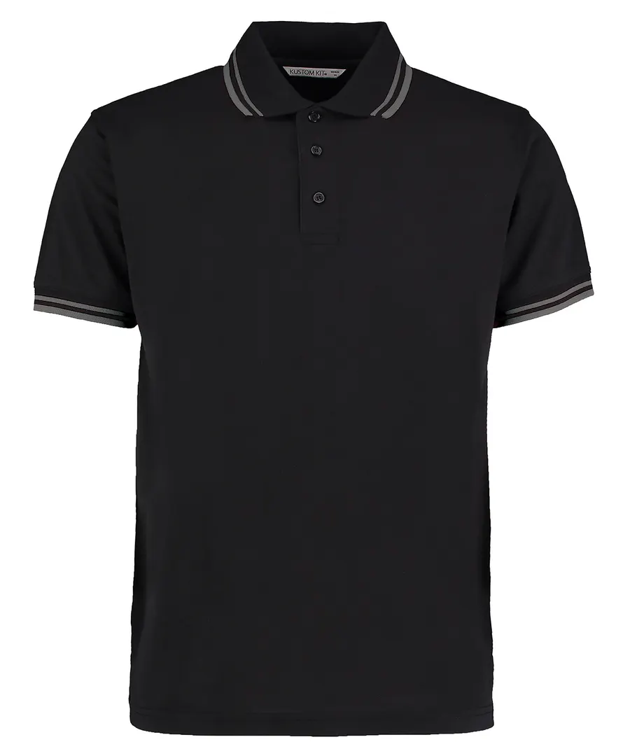 Tipped collar polo (classic fit) – Black/Charcoal