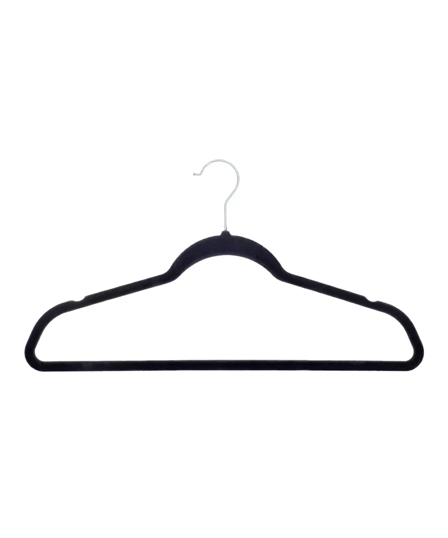 Velvet-effect coat hangers (25-pack) – Black