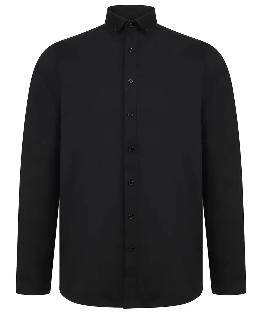 Modern long sleeve Oxford shirt – Black