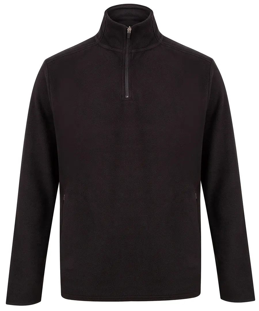 ¼ zip microfleece jacket – Black