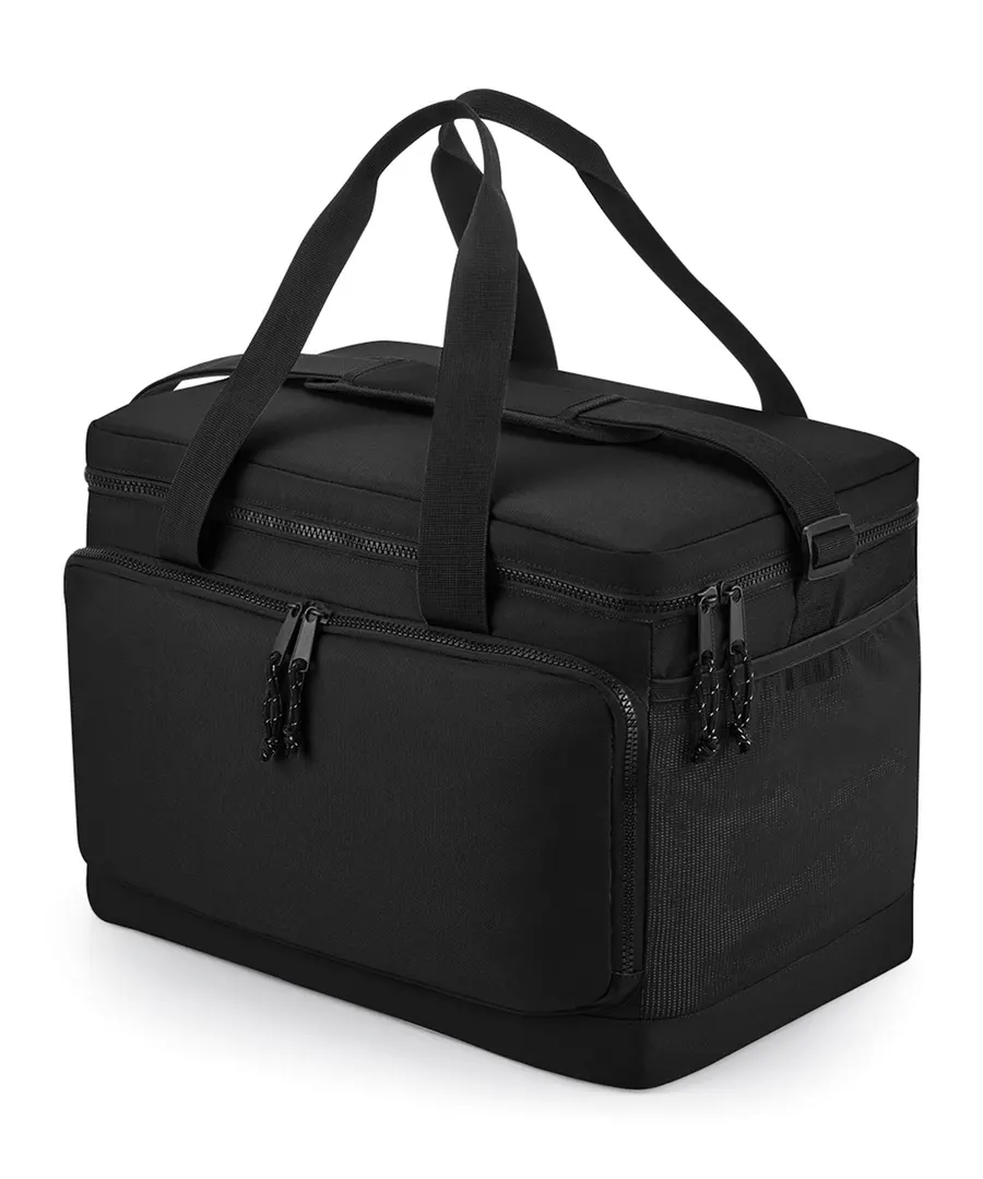 Recycled large cooler shoulder bag – Black