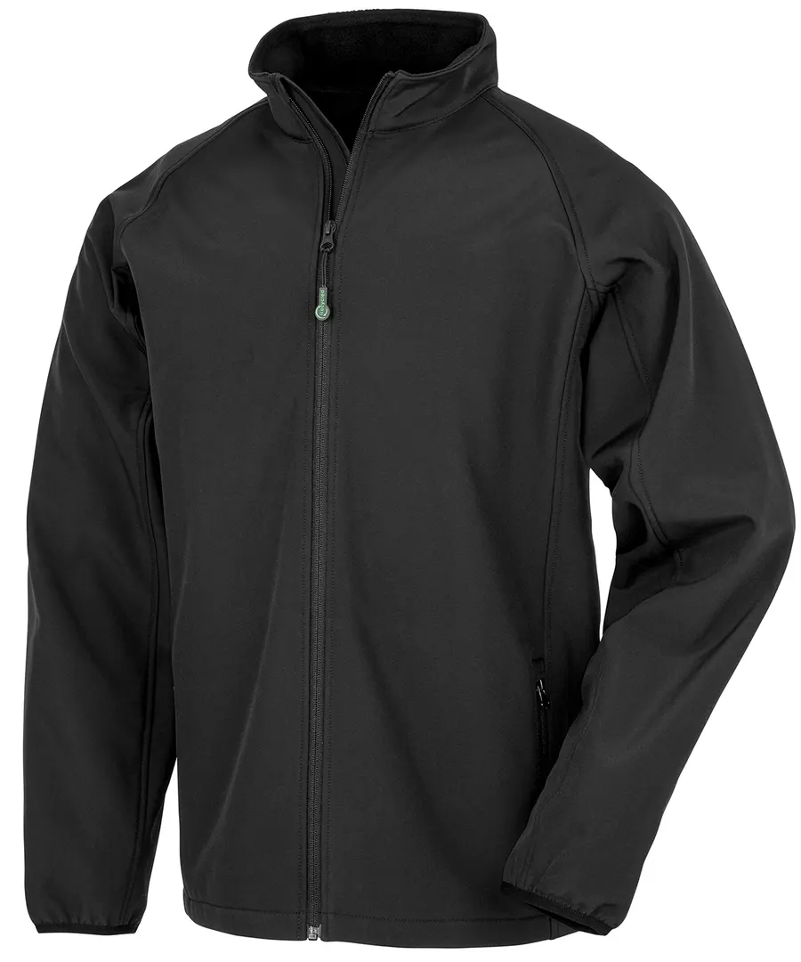Men's recycled 2-layer printable softshell jacket – Black