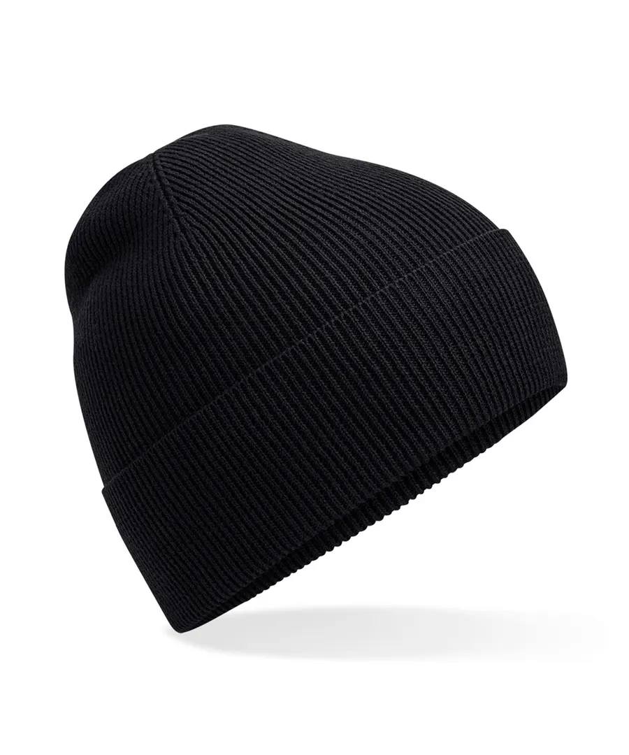 Organic cotton fine knit beanie – Black