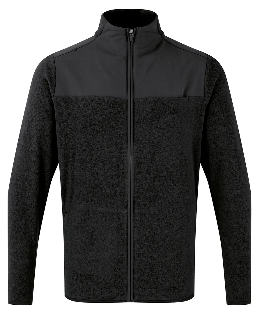 'Agility' men's panelled fleece jacket – Black