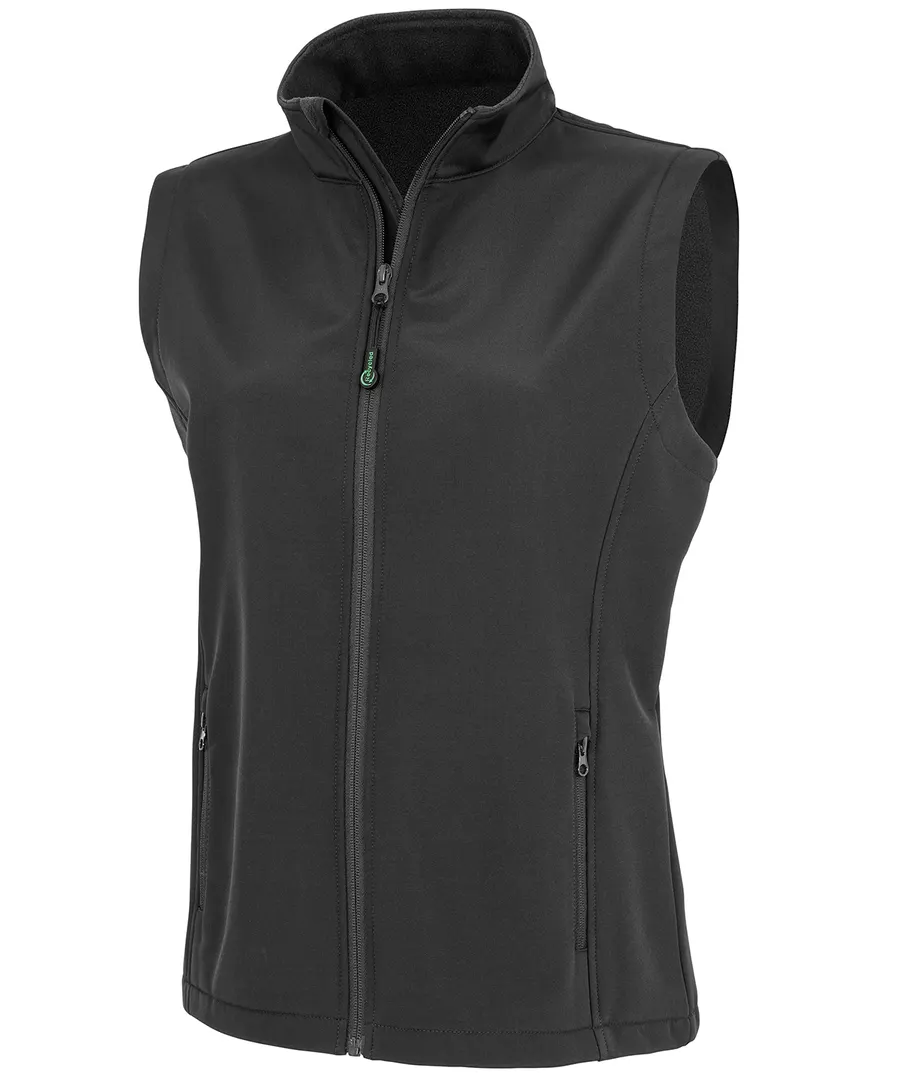 Women's recycled 2-layer printable softshell bodywarmer – Black
