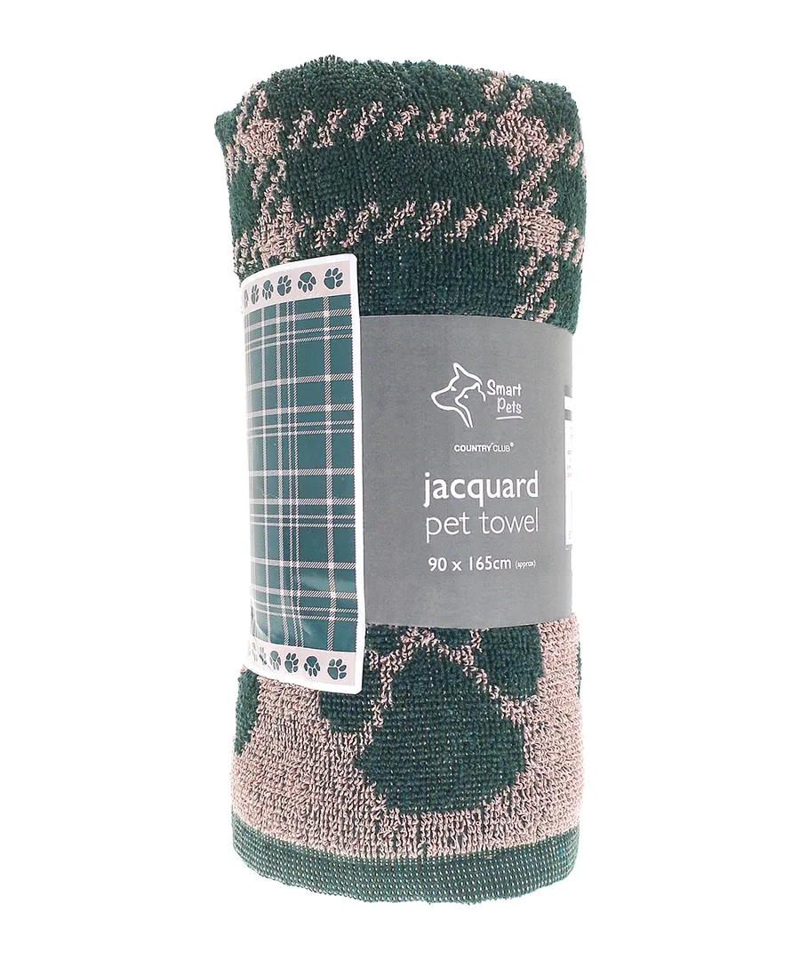 Jumbo terry jacquard dog towel – Green