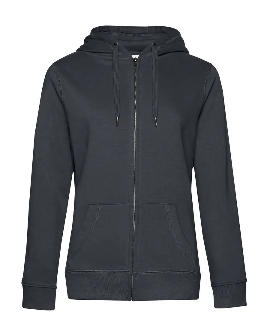 B&C Queen zipped hooded – Asphalt