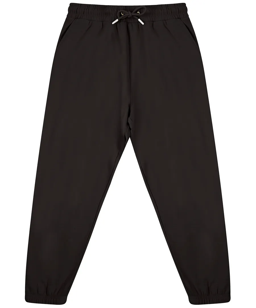 Unisex sustainable fashion cuffed joggers – Black