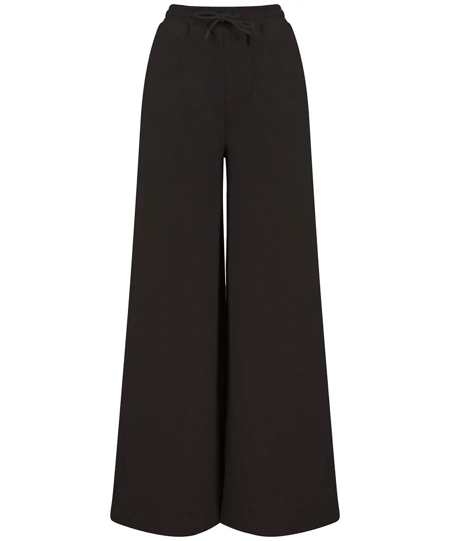 Women's sustainable fashion wide leg joggers – Black