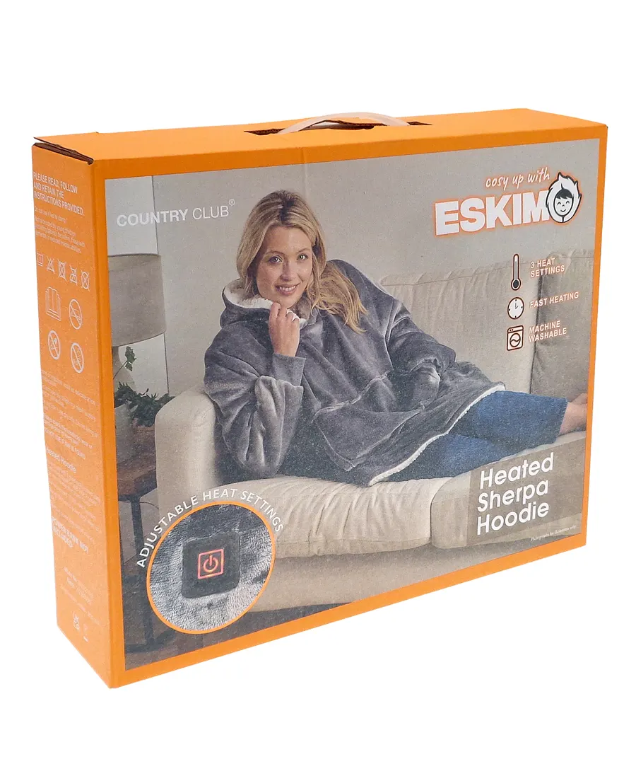 Heated Eskimo blanket hoodie – Grey