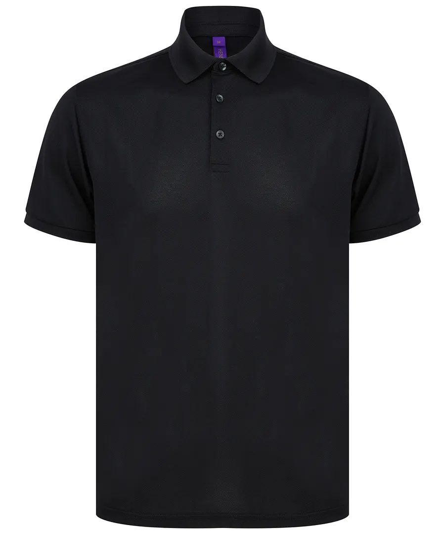 Recycled polyester polo shirt – Black