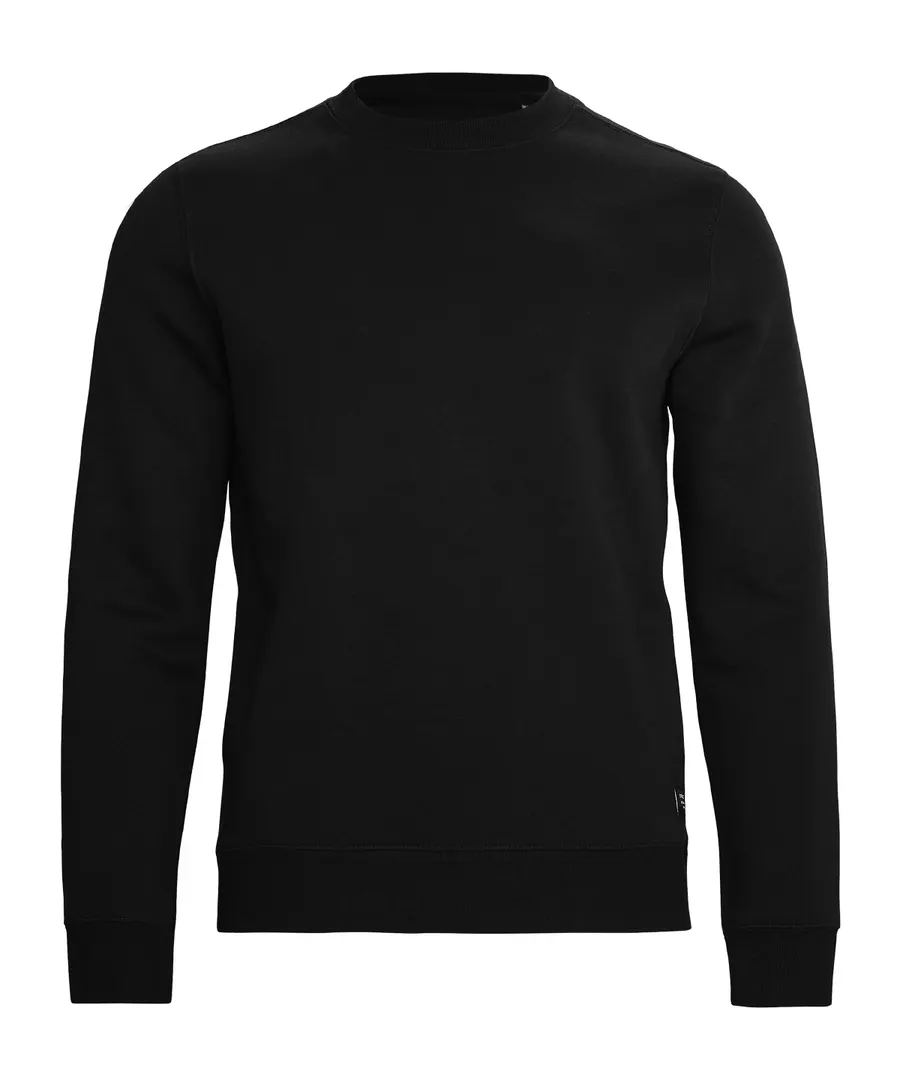 Trenton unisex round neck sweatshirt – Black