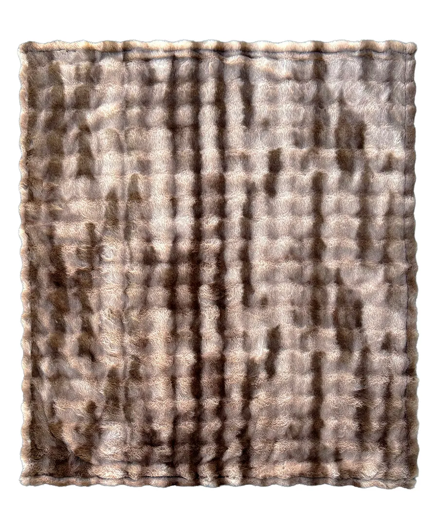 Luxury faux fur heated throw (127 x 152cm) – Mocha Brown
