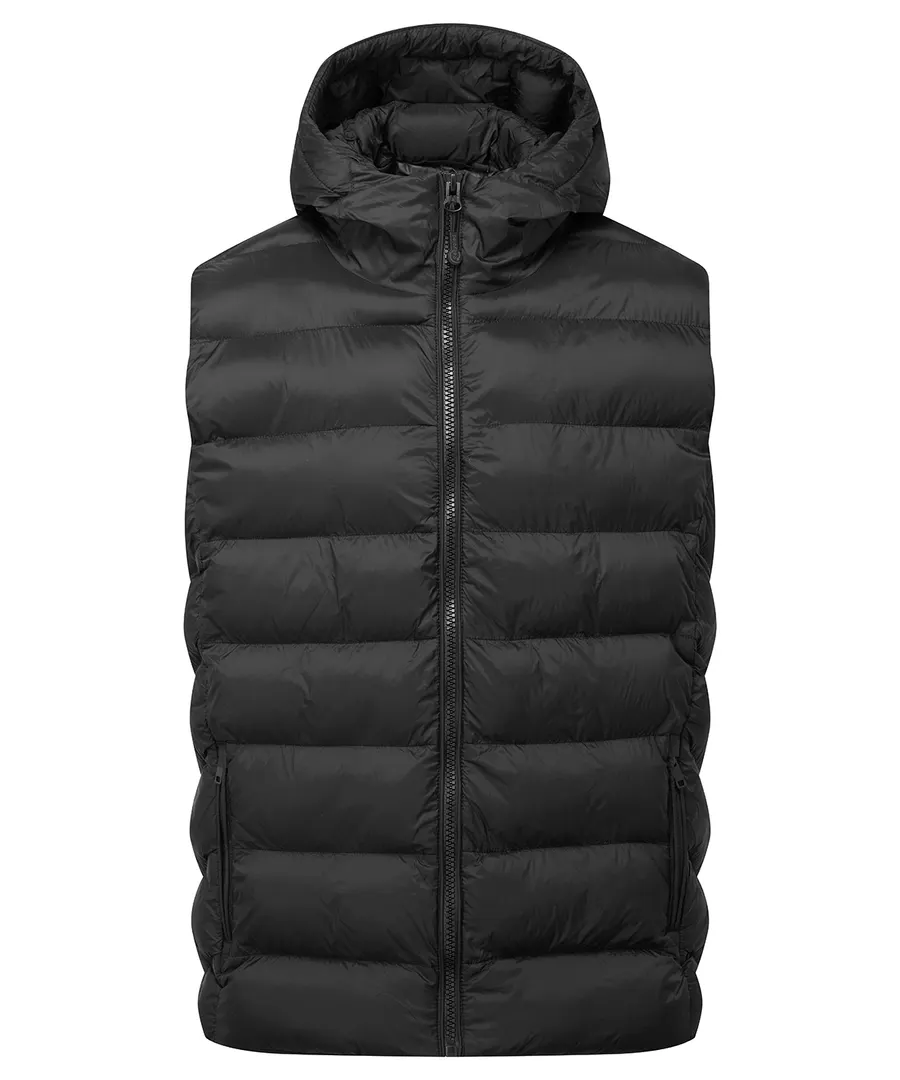 Solitude recycled hooded bodywarmer – Black