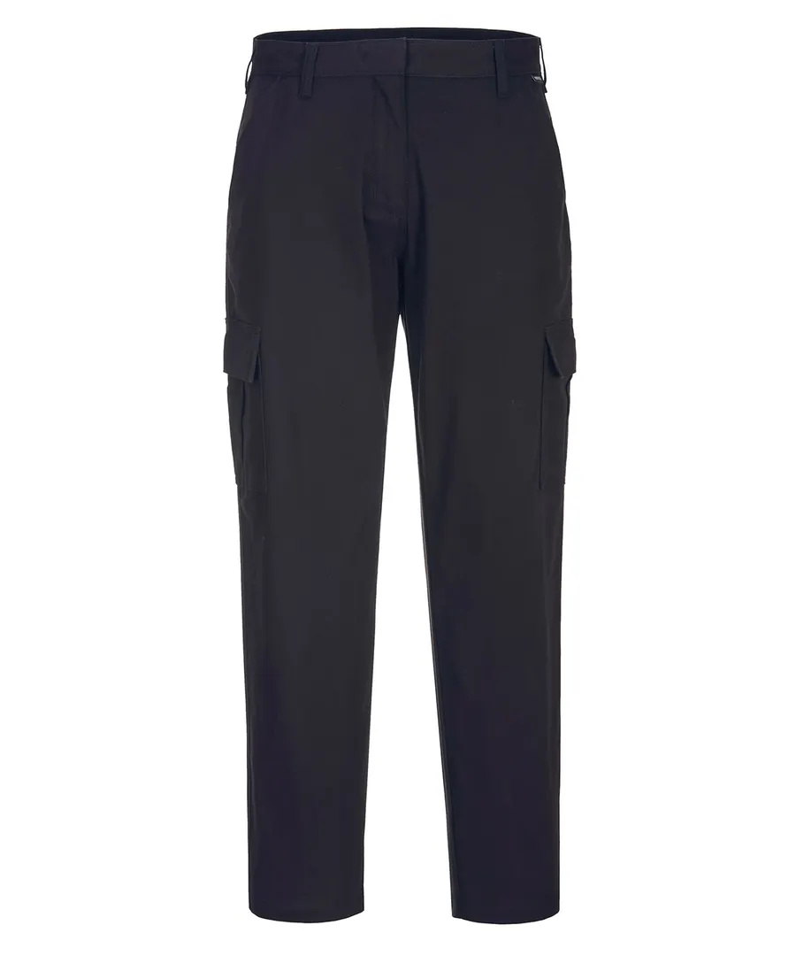 Women's stretch cargo trousers (S233) slim fit – Black