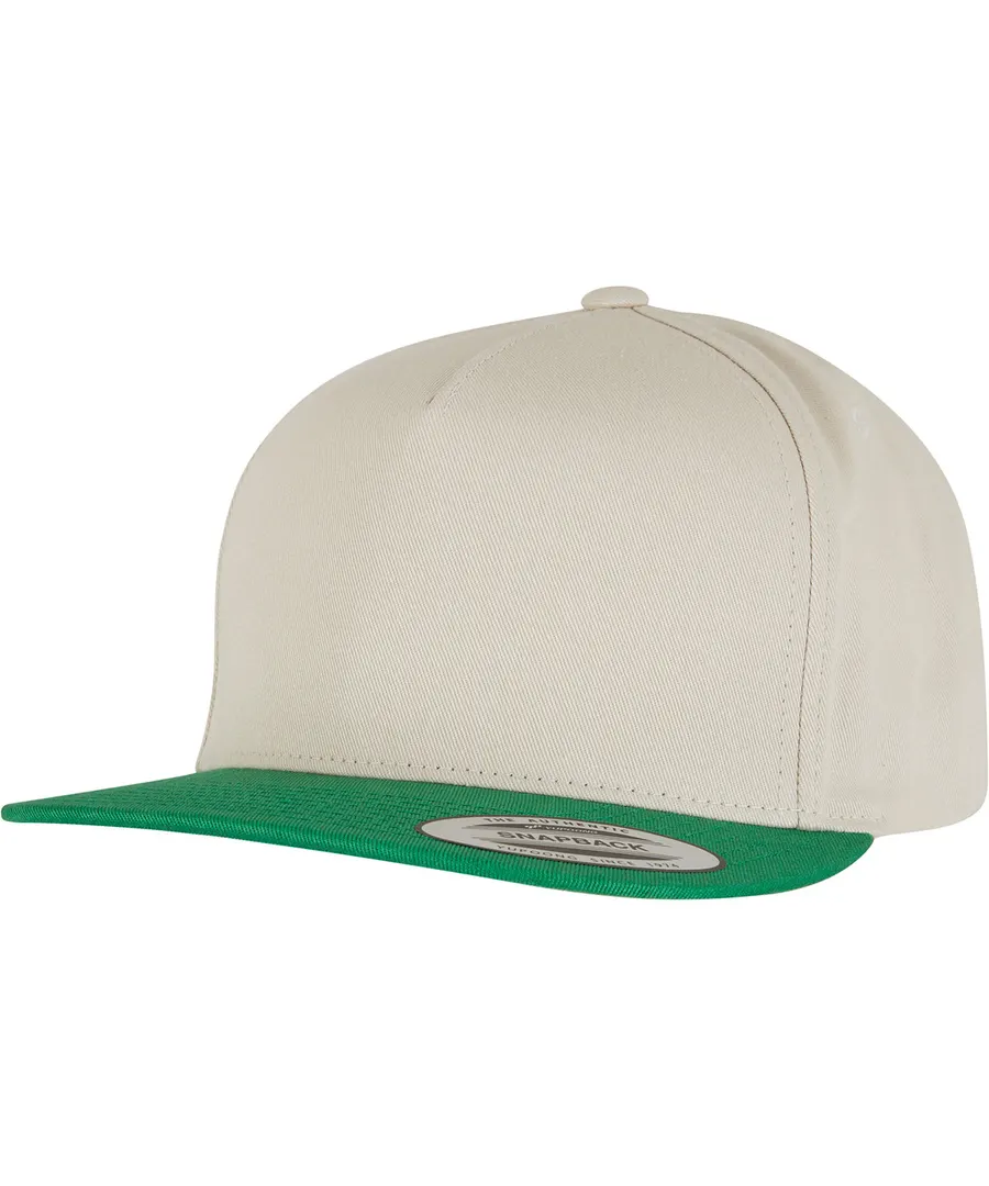 Classic 5-panel snapback (6007) – Beige/Green