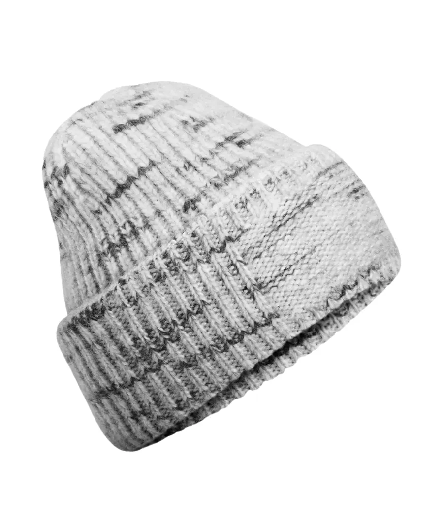 Chunky knit reverse patch beanie – Cloudy Haze