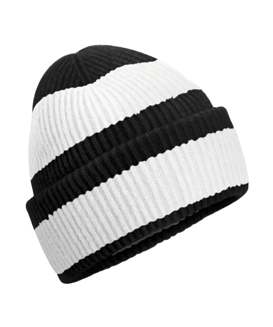 Colour block beanie – Black/Soft White
