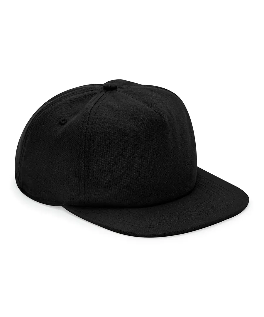Organic cotton unstructured 5-panel cap – Black