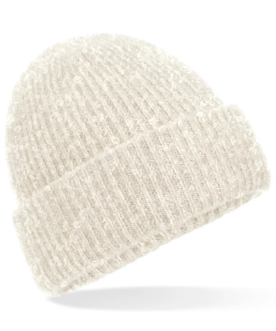 Cosy ribbed beanie – Almond Marl