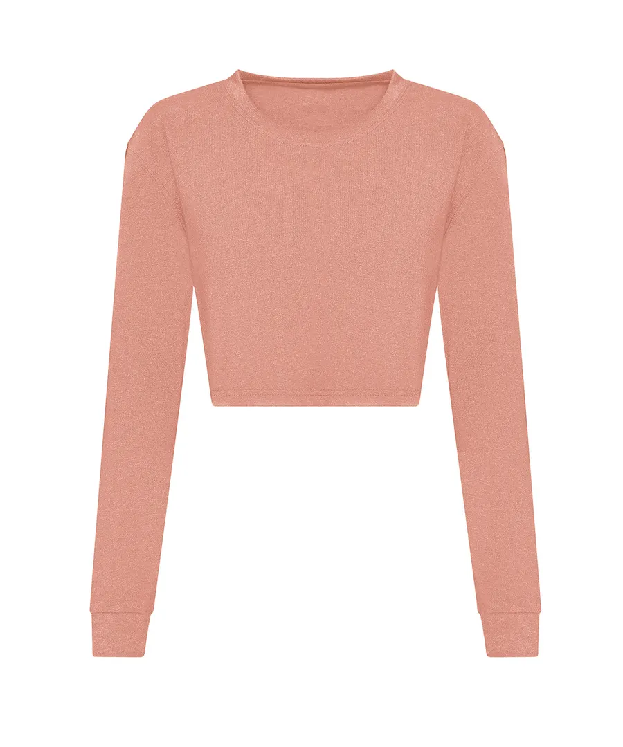 Women's long sleeve cropped T – Dusty Pink