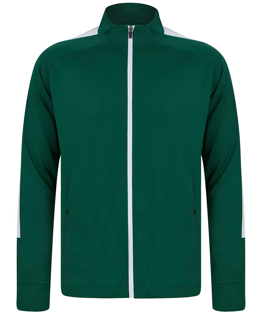 Knitted tracksuit top – Bottle/White