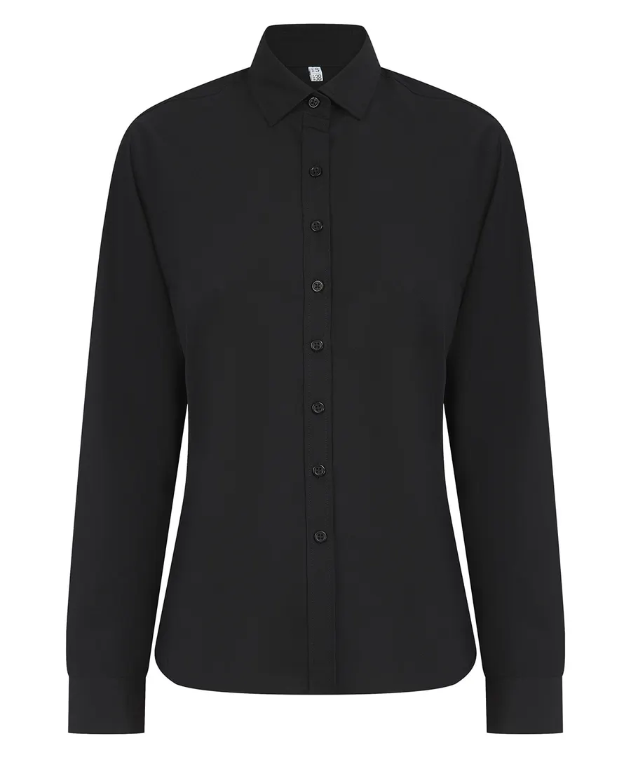 Women’s long sleeve ‘cotton-feel’ Coolplus® shirt – Black