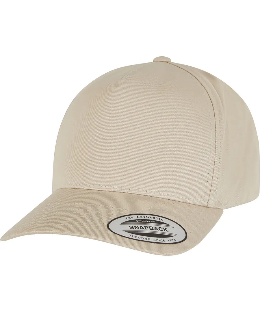 5-panel curved classic snapback (7707) – Beige