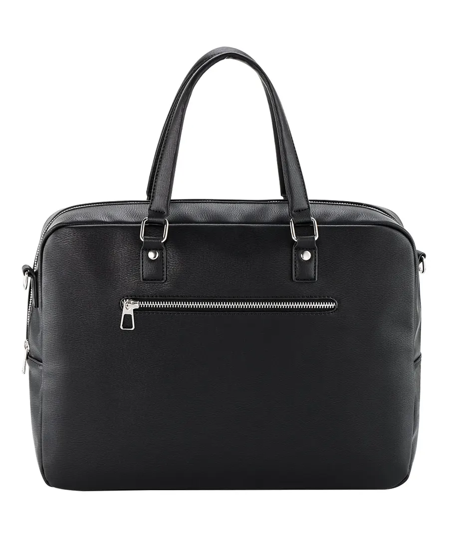 Tailored luxe PU briefcase – Black