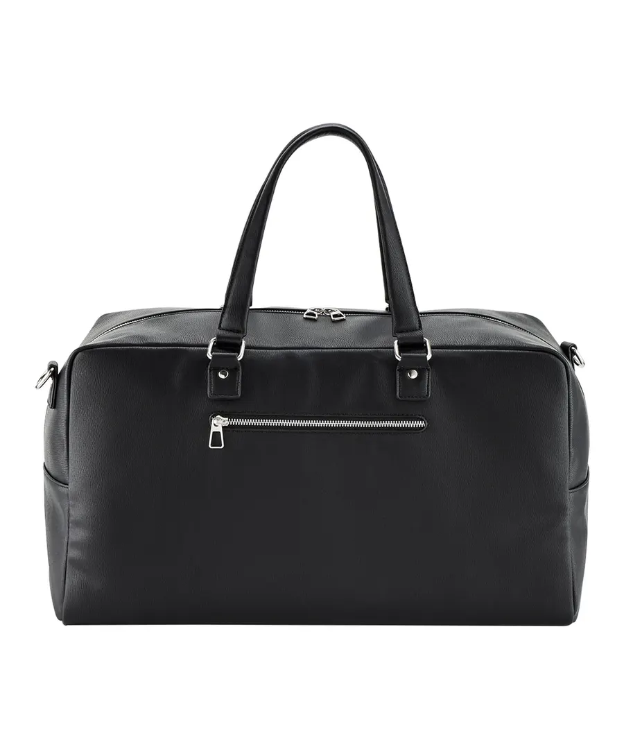 Tailored luxe PU weekender – Black