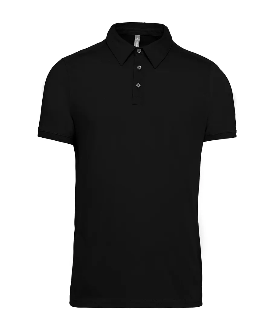 Jersey knit polo shirt – Black