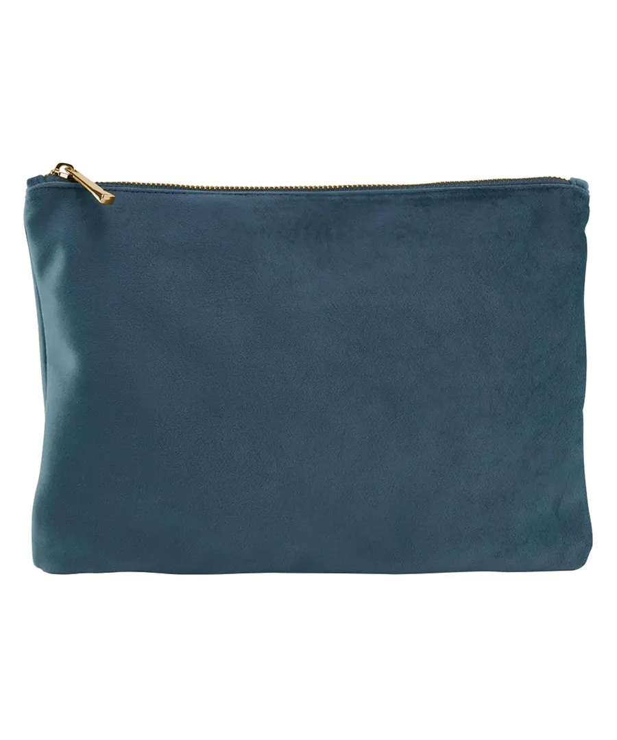 Velvet accessory pouch – Blue Topaz