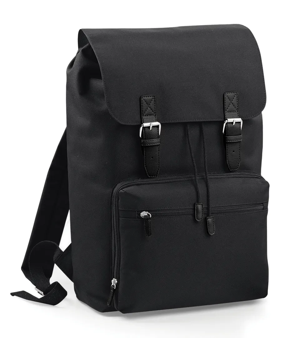 Vintage laptop backpack – Black/Black