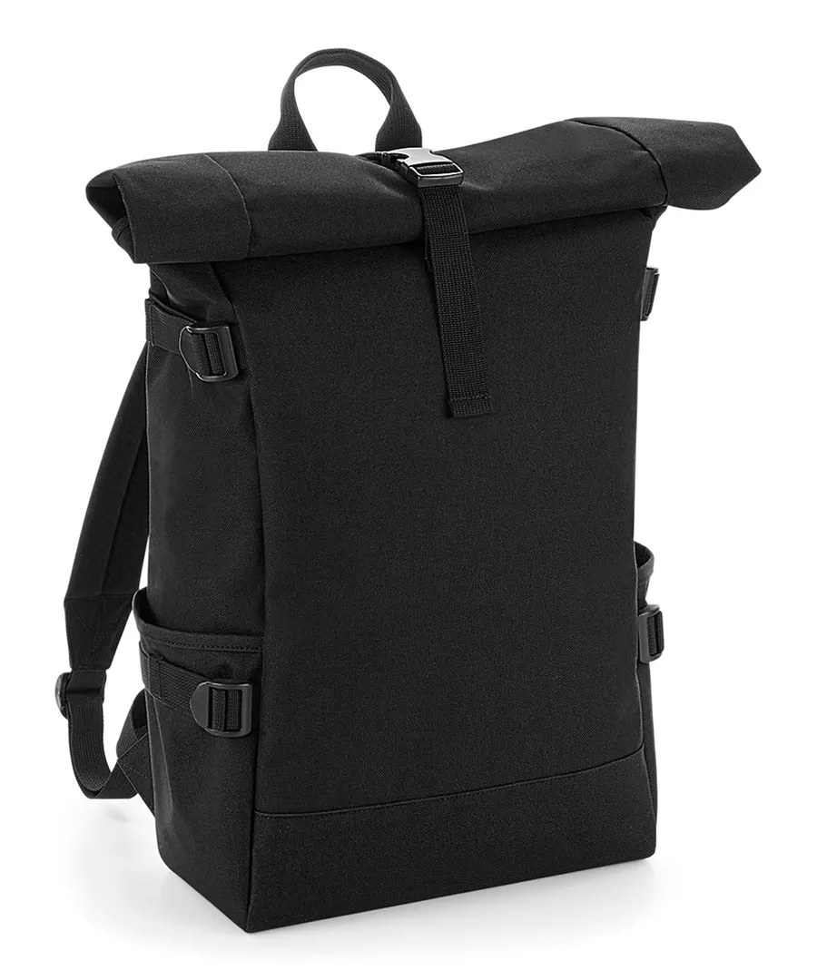 Block roll-top backpack – Black/Black