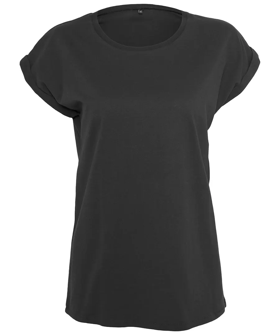 Women's extended shoulder tee – Black*†