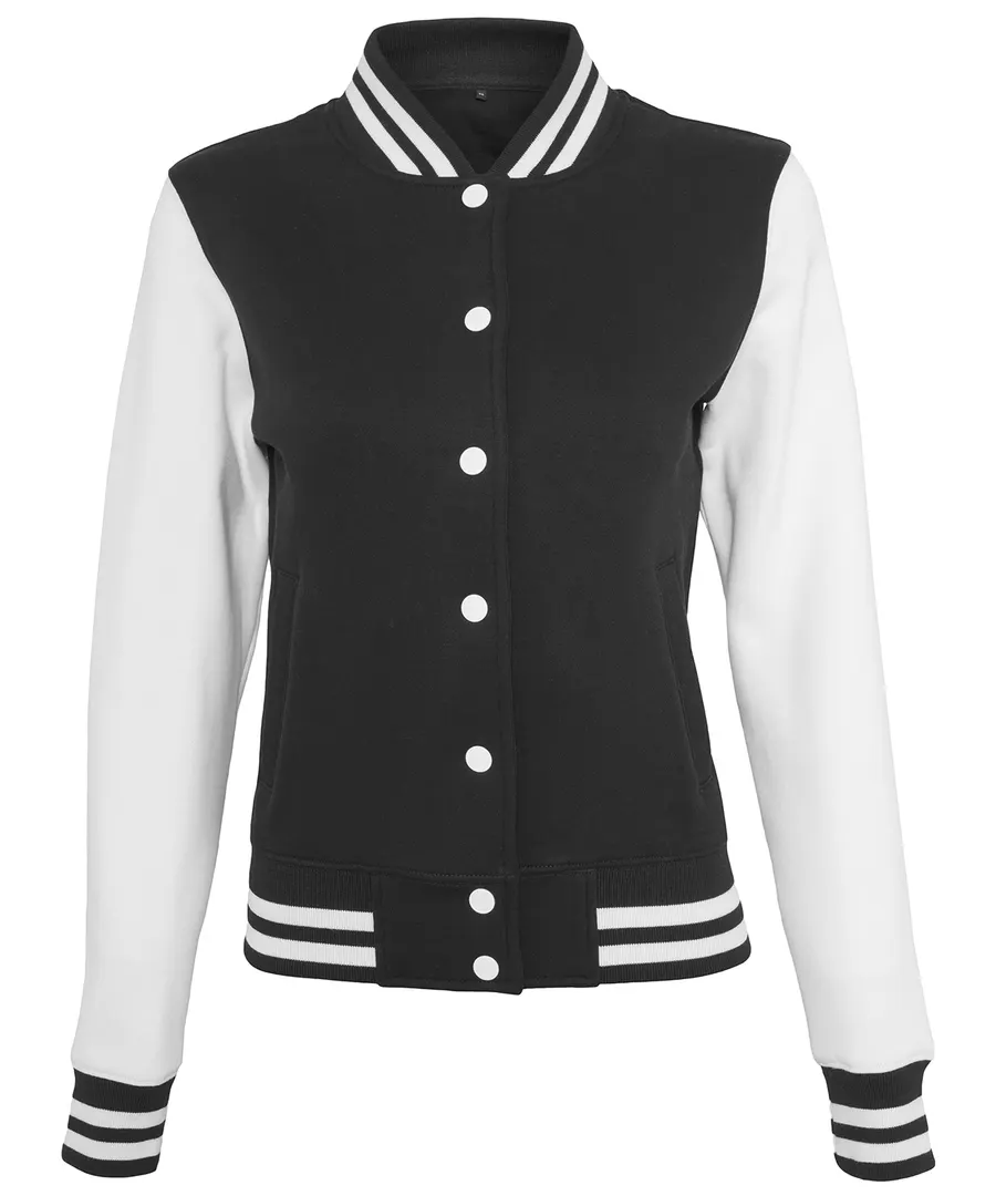 Women's sweat college jacket – Black/White